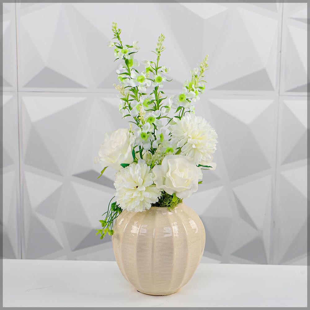 Shop YATAI Yatai Artificial White Flowers Arranged Vase for Decor
