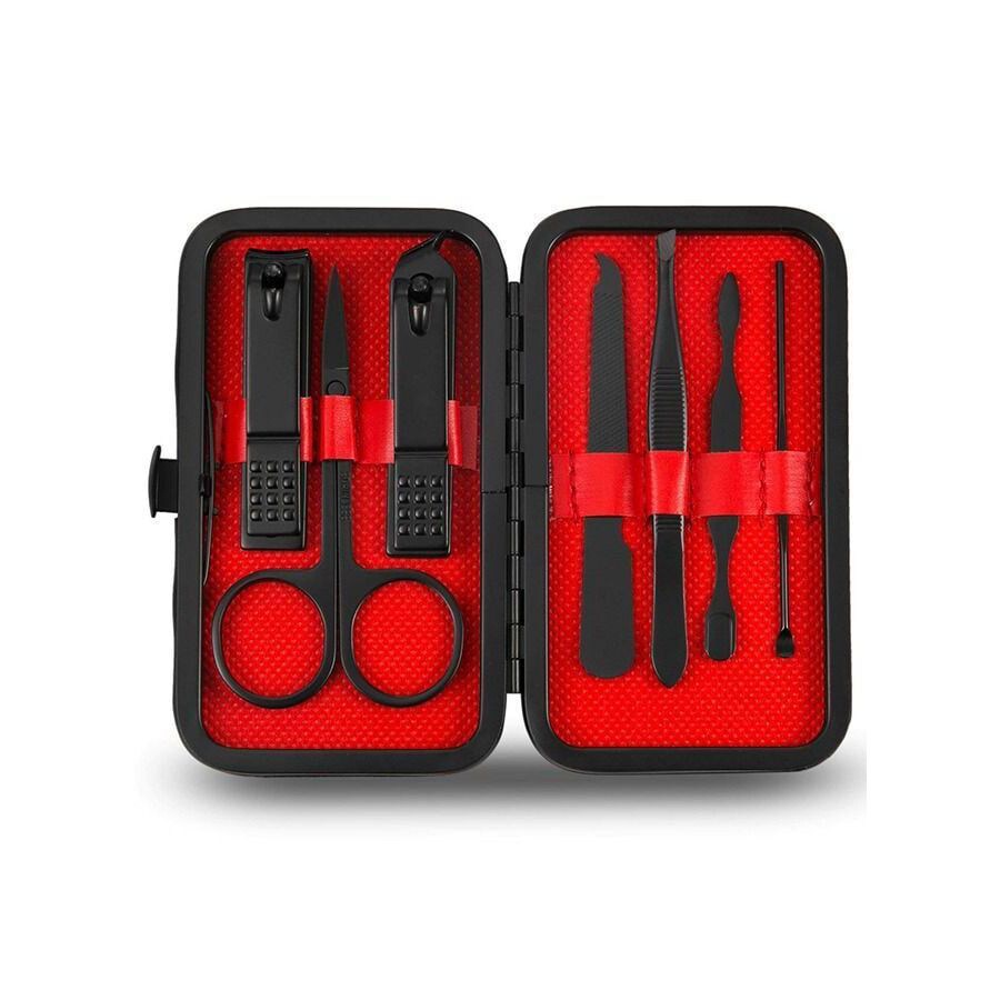 Buy Grooming Kit for Men Manicure Set - 12 Piece Stainless Steel Male  Pedicure Kit Includes Razor, Blade Refills, Tweezers, Scissors, Nail  Clippers, Shaving Mirror, Comb, Lint Brush with Black Travel Case