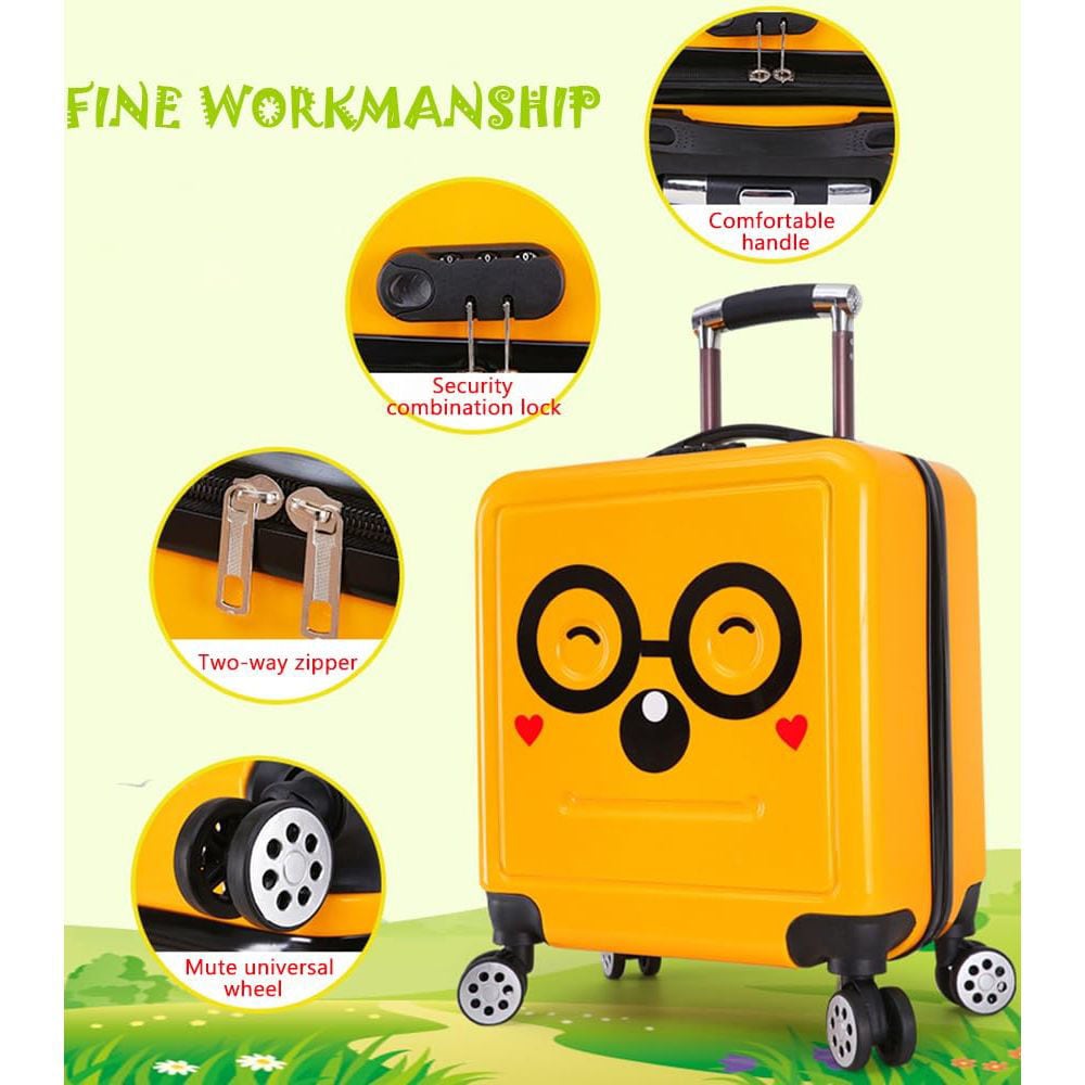 Shop MUMOO BEAR Mumoo Bear Robot Cartoon Rolling Trolley Suitcase for Kids,  20inch, Orange