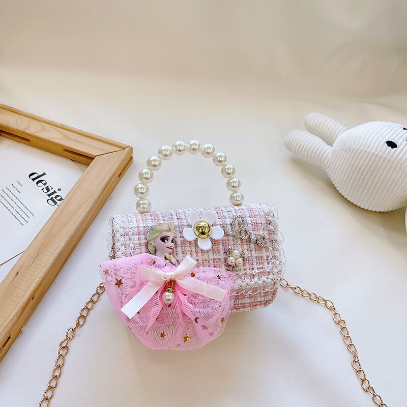 Beautiful handbag inspired by rose flower embellished with multicolor  beads, white, lilac, skyblue, detailed on Craiyon