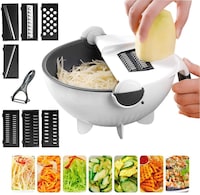 Picture of 9 in 1 Multi-functional Magic Rotate Vegetable Cutter With Drain Basket