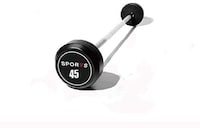 Picture of T Sports Fixed Weight Rubber Coated Straight Barbell, 45Kg