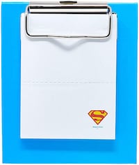 Picture of Superman Themed Small Notepad with Clipboard, Blue