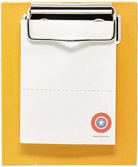Picture of Captain America Shield Themed Small Notepad with Clipboard, Yellow