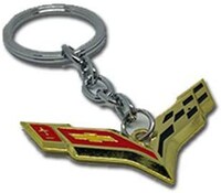Picture of Keychain Corvette Flag Zinc Allot Metal - Gold