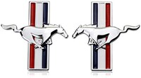 Picture of Emblem Horse Mustang Metal Sticker Set - Silver