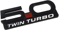 Picture of Emblem 5.0 Twin Turbo Metal Sticker  - Black