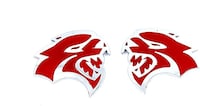 Picture of Emblem Hellcat Head Metal Sticker Set -  Red