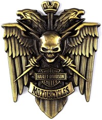 Picture of Emblem Sticker Harley Davidson Skull - Gold