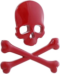 Picture of Emblem Sticker Skull With Bones - Red