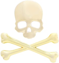 Picture of Emblem Sticker Skull With Bones - Gold