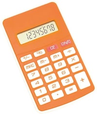 Picture of 8 Digit Calculator In Orange Colour, Soft Keyboard