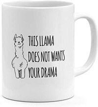 Picture of Llama Quote Design Coffee Mug, 325ml, Black & White