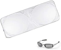 Picture of Set Of Silver Nylon Car Sunshade And Silver Plastic Sunglasses
