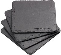 Picture of Natural Slate Coasters, 4 Pieces, Black