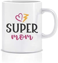 Picture of Super Mom Design Coffee Mug, 325 ml, White