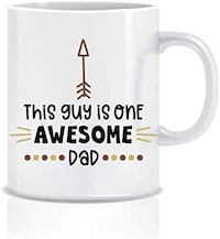 Picture of This Guy Is One Awesome Dad Design Coffee Mug, 325ml, Black & White