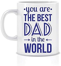 Picture of You Are The Best Dad In The World Design Coffee Mug, 325ml, Blue & White