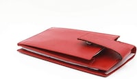 Picture of Red Leather Wallet With Memo Pad And Mobile Holder