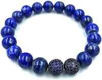Picture of Fei Jewellery Lapis Lazuli Gemstone Bracelet 9MM With Zircon Beads