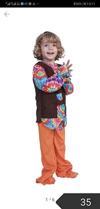 Picture of Boys' 70S Hippie Cosplay Costume 2 Pieces