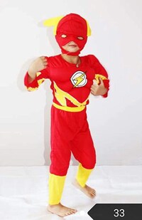 Picture of Boys' Muscle Flashman Superhero Fancy Costume Halloween Party Mask