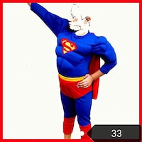 Picture of Boys' Muscle Superman Superhero Fancy Costume Halloween Party