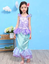 Picture of Girl Mermaid Cosplay Dress For Ages 3-10 Costume (3-4 Years)