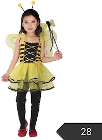 Picture of Kids Girls Honeybee Costume Yellow Fairy Dress Sets (3-4 Years)