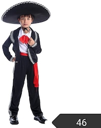 Picture of Mexican Cosplay Costume For Boys, 4-Piece Suit For Ages 3-10 Excluding hats