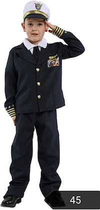 Picture of The 4-Piece Boy Captain Pilot Costume Suitable For Ages 3-10 Cosplay
