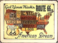 Picture of Car American Dream Map Plate Wall Art