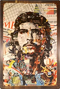 Picture of Che Guevara On Colored Papers Background Metal Plate Tin Sign