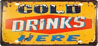 Picture of Cold Drinks Here - Dubai Retro Metal Plate Tin Sign
