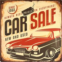 Picture of Car Sale New And Used - Dubai Vintage Metal Plate Tin Sign