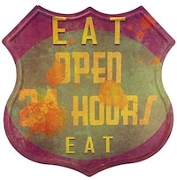 Picture of Eat Open 24H Metal Sign Fortin Décor