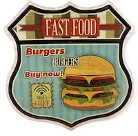 Picture of Fast Food Burgers Buy Now Metal Tin Sign