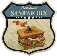 Picture of Fresh Bread Sandwiches Try It Metal Sign