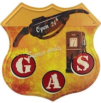 Picture of Superior Quality Gas Open 24H Metal Vintage Sign