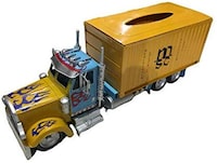 Picture of Dubai Vintage Yellow Truck Tissue Box, Creative Iron Truck Container