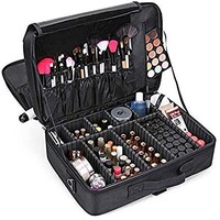 Picture of Large Capacity Makeup Case 3 Layers Cosmetic Organizer Brush Bag