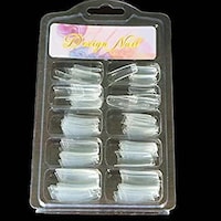 Picture of 100Pcs Fake Nail Tips French Acrylic Artificial Full Stiletto