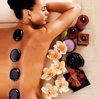 Picture of 8Pcs Massage Stone Hot Basalt Set Lot Kit Cold Lava Natural Therapy