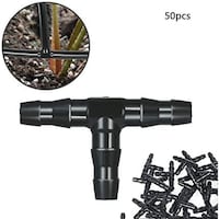 Picture of Goolsky 50Pcs Sets Tee Joint Hose Connectors Irrigation Barbed, Black