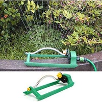 Picture of Oscillating Lawn Sprinkler Watering Garden Pipe Hose Water Flow, Green