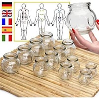 Picture of 12 Pc Fire Glass Cupping Set Jars Professional Quality Glass Cupping