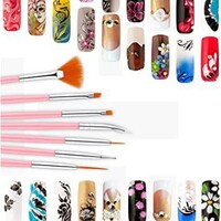 Picture of 15 Pieces Nail Art Brushes Dotting Drawing Brushes Nail Pen Designer