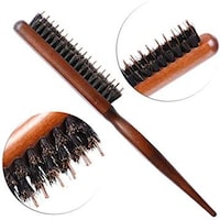 Picture of Wood Handle Hair Brush Natural Boar Fluffy Bristle Anti Loss Comb