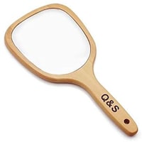 Picture of Oval Shaped Wooden Hand Held Mirror