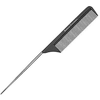 Picture of Carbon Fiber and Stainless Steel Pintail Rat Tail Comb, 8. 8 Inch, Black